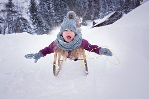 Toddler on Sled 