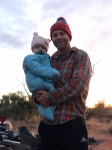 daughter waking up in Lil Mo 20 Sleeping bag while camping