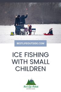 Ice fishing with small children