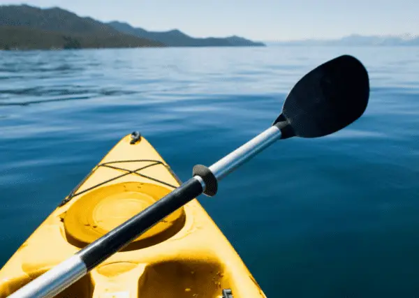 kayaking in calm water
