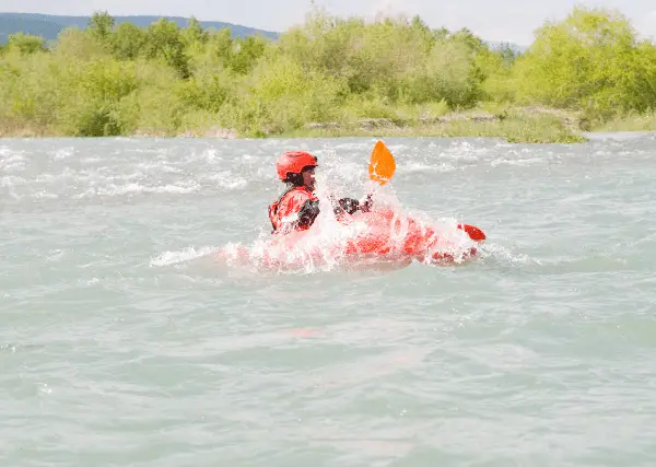 kayaking in the wind