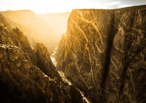 Painted Wall at the Black Canyon of the Gunnison National Park